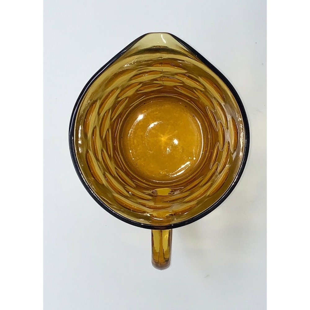 HAZEL-ATLAS ELDORADO Dot Thumbprint Pitcher ~ Granada Gold ~ Vogue Mid Century - Picture 6 of 8